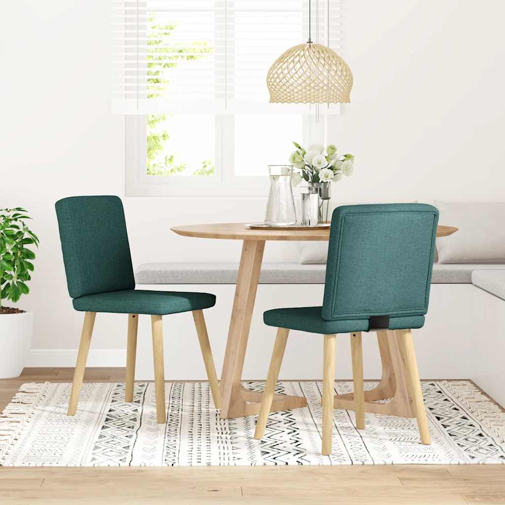 Spisestuestole 2 stk. Mørkegrønt stof