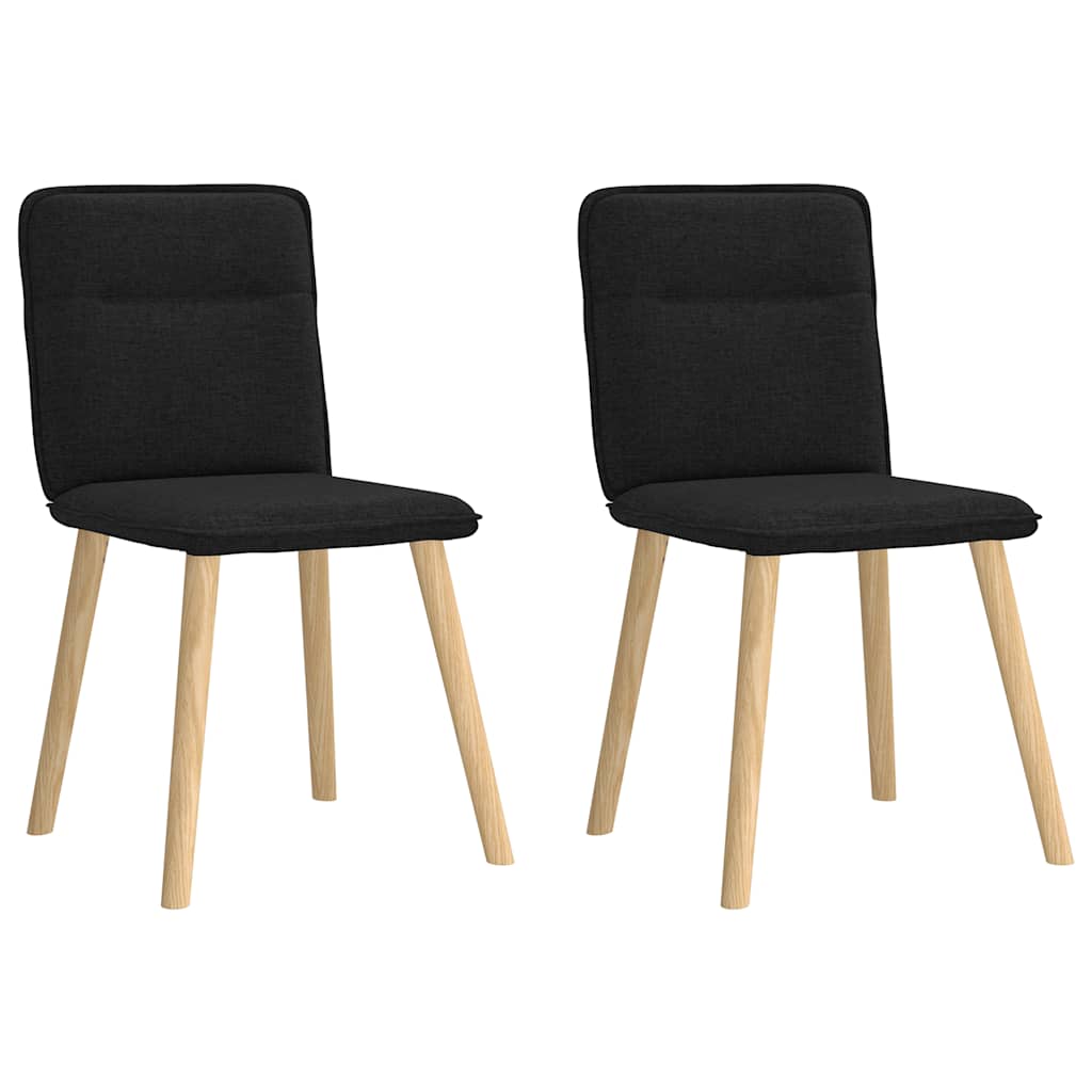 Spisestuestole 2 stk. Sort Stof
