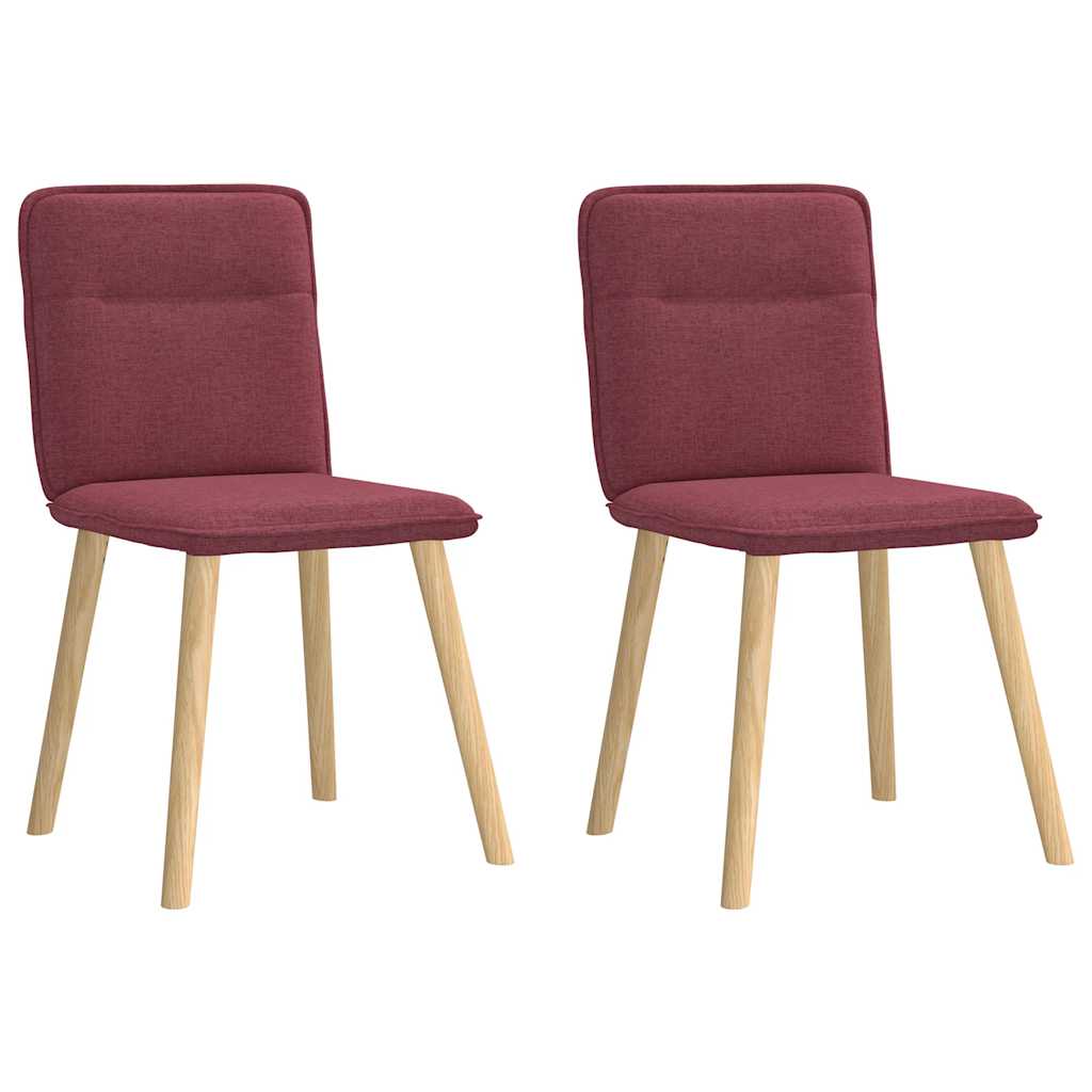 Spisestuestole 2 stk. Vinrødt stof