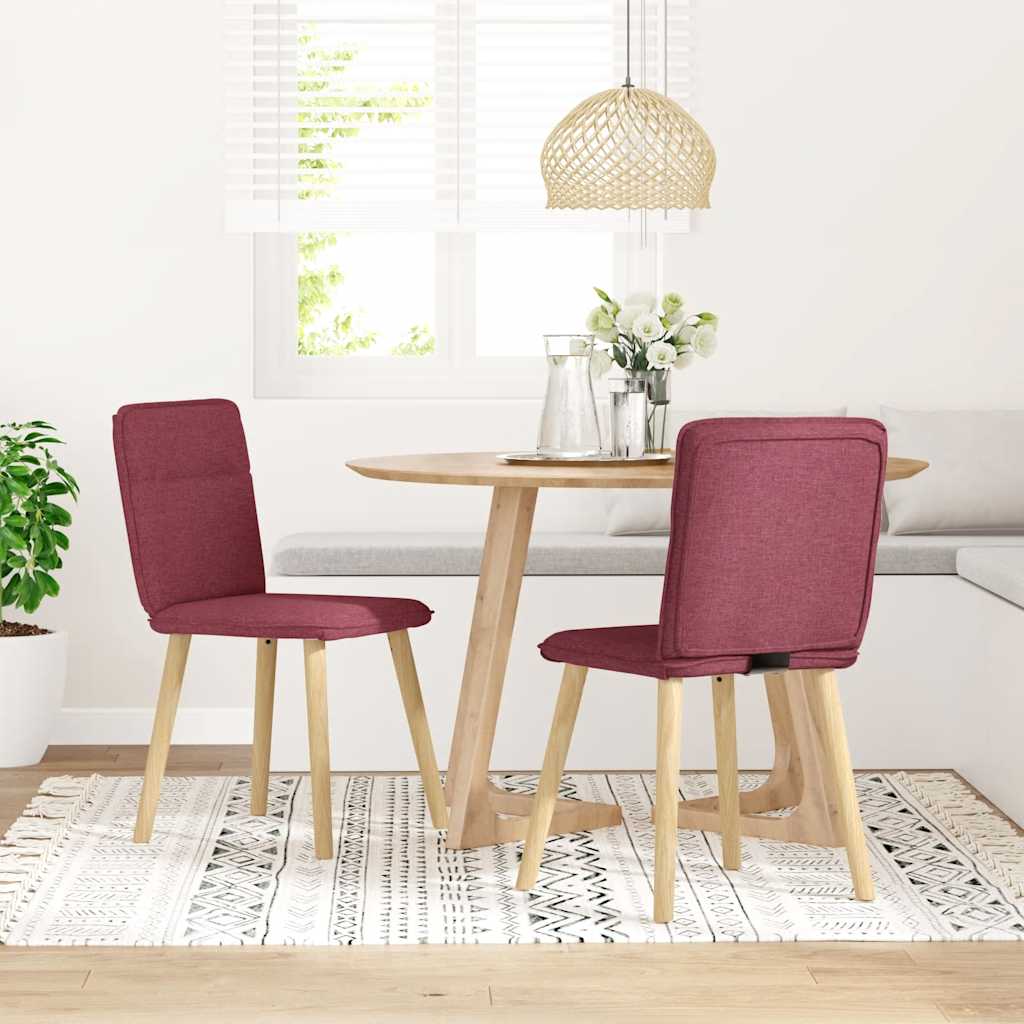 Spisestuestole 2 stk. Vinrødt stof