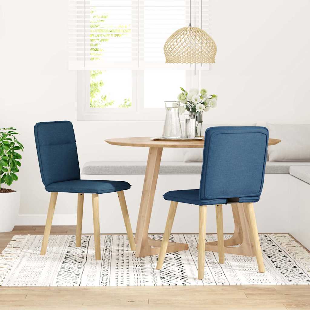 Spisestuestole 2 stk. Blåt stof
