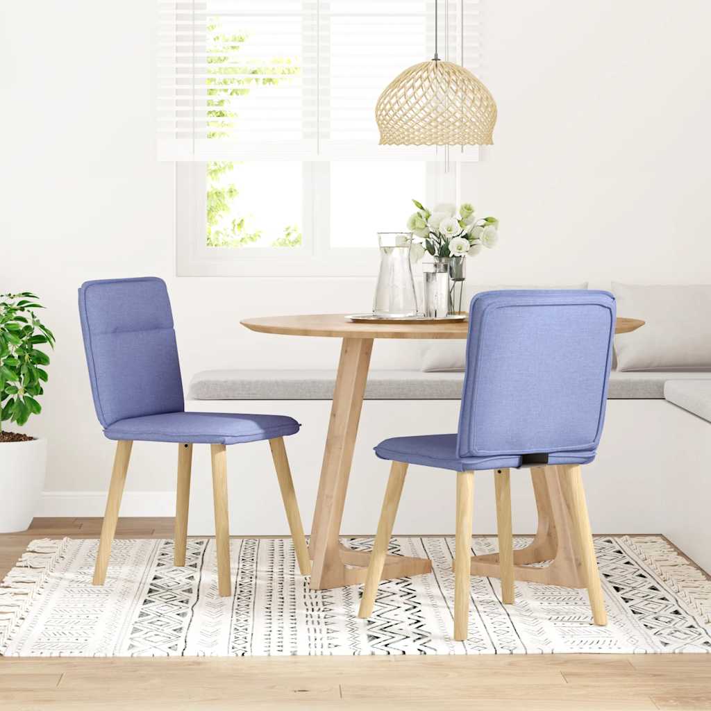 Spisestuestole 2 stk Denim Blå Stof
