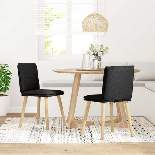 Esszimmerstühle 2 Stk. Schwarz Stoff