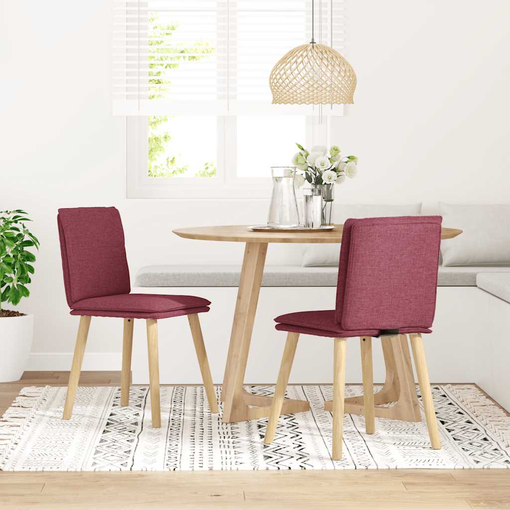 Spisestuestole 2 stk. Vinrødt stof