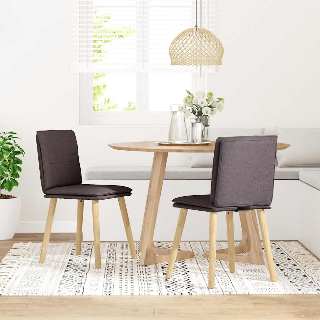 Spisestuestole 2 stk. Mørkebrunt stof