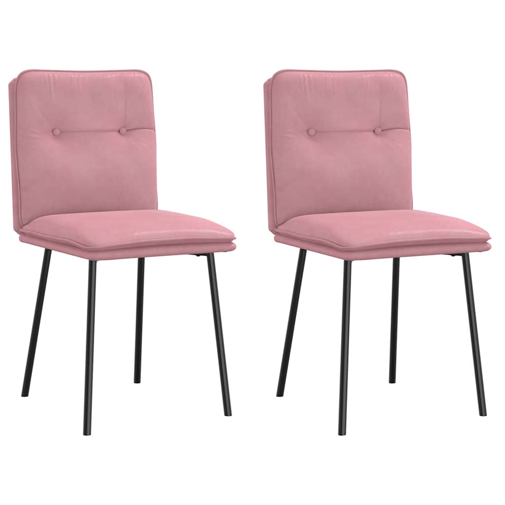 Spisestuestole 2 stk Pink Velvet