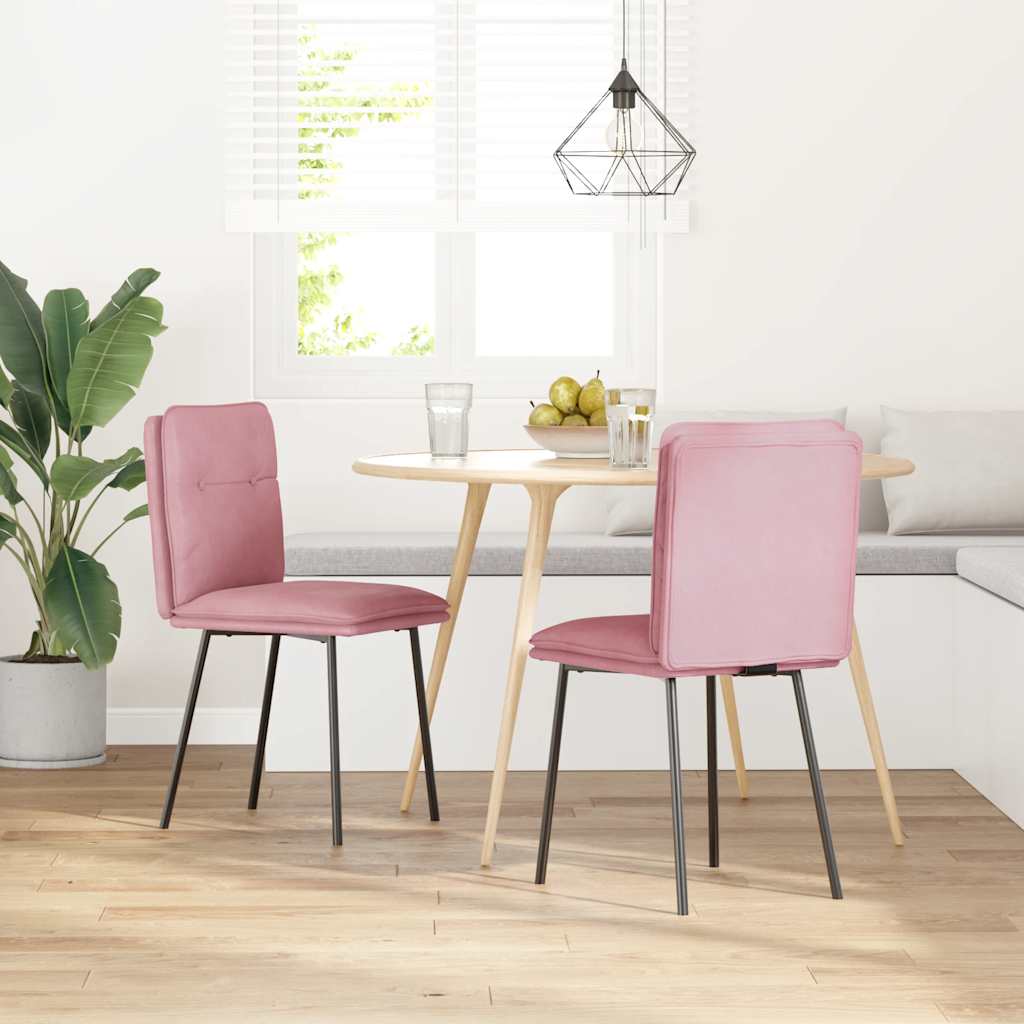 Spisestuestole 2 stk Pink Velvet