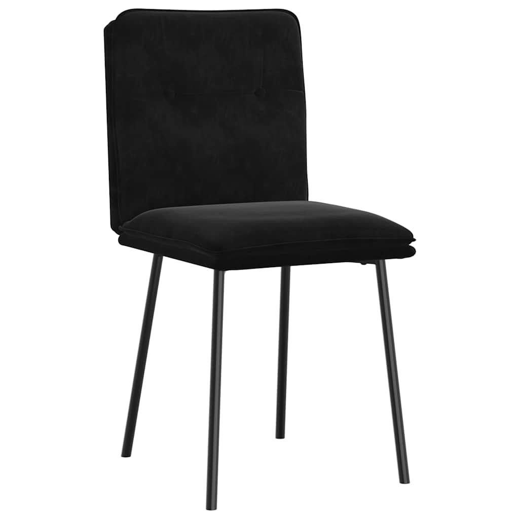 Spisestuestole 2 stk. Sort fløjl