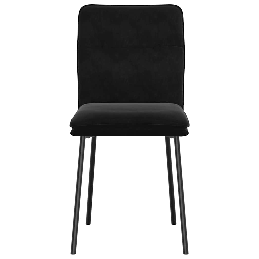 Spisestuestole 2 stk. Sort fløjl