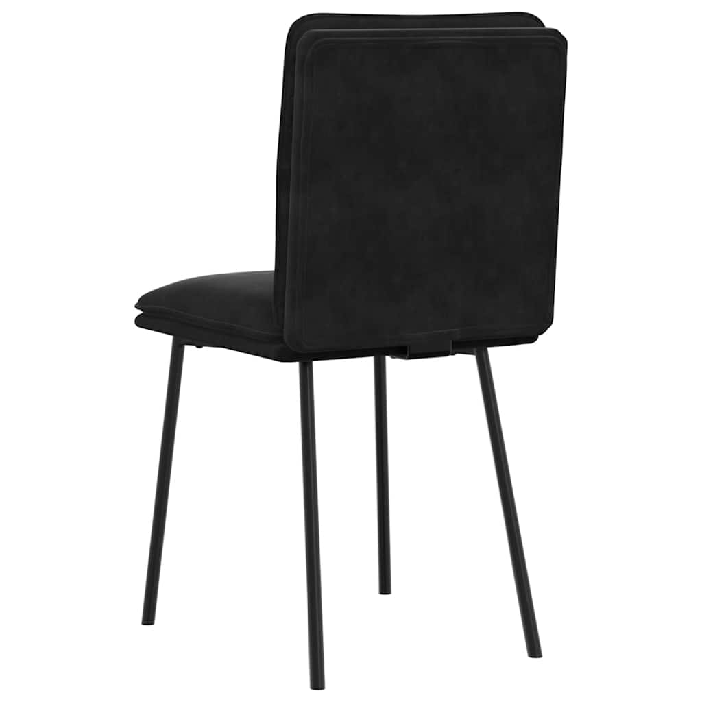 Spisestuestole 2 stk. Sort fløjl