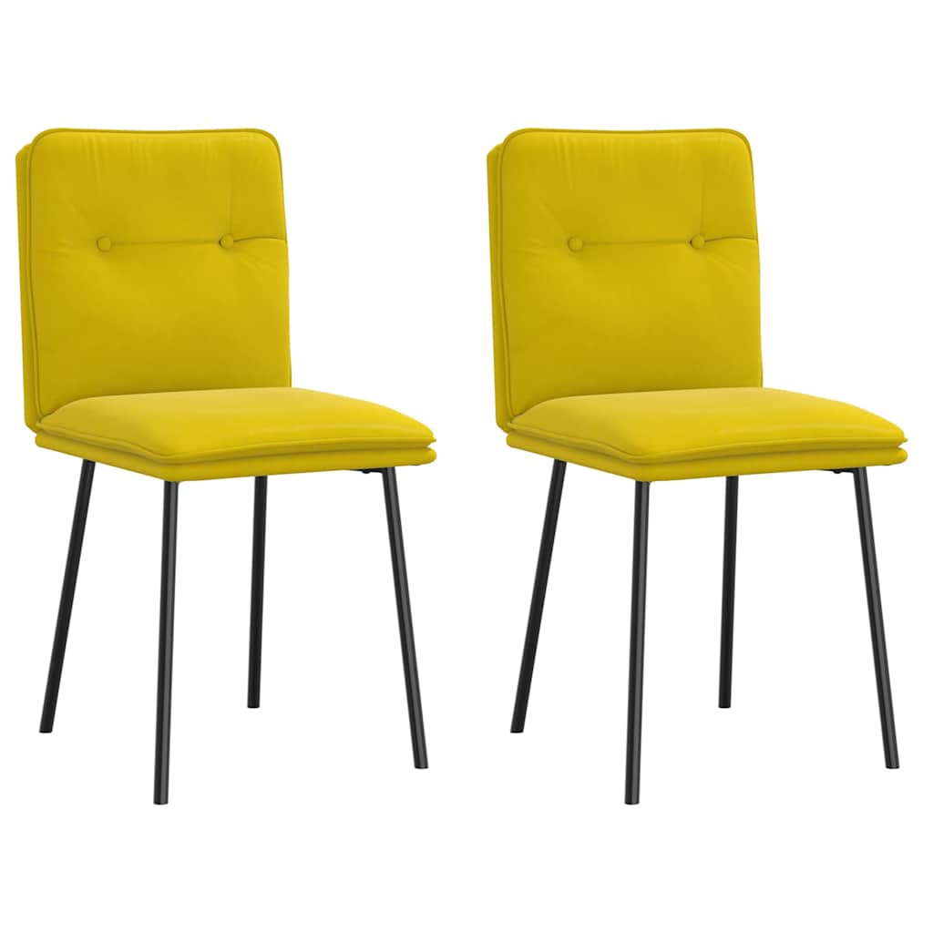 Spisestuestole 2 stk. Yellow Velvet