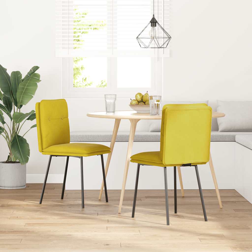 Spisestuestole 2 stk. Yellow Velvet