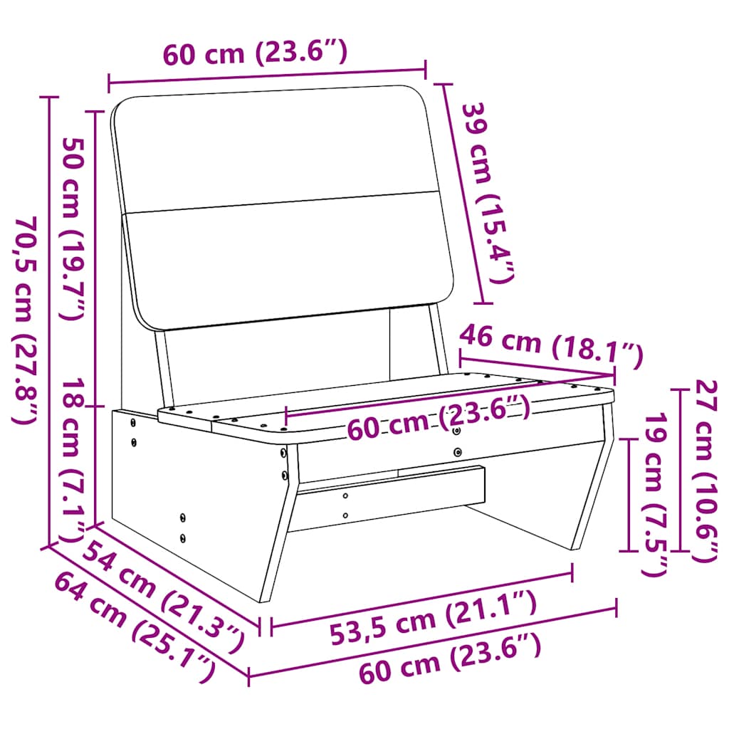 Havestol voksbrun 60x64x70,5 cm massivt fyrretræ