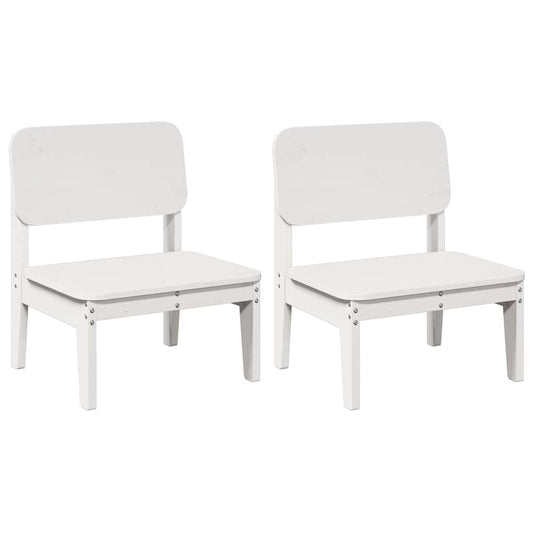 Gartenstühle 2 Stk. Weiß 60x52,5x72 cm Massivholz Kiefer