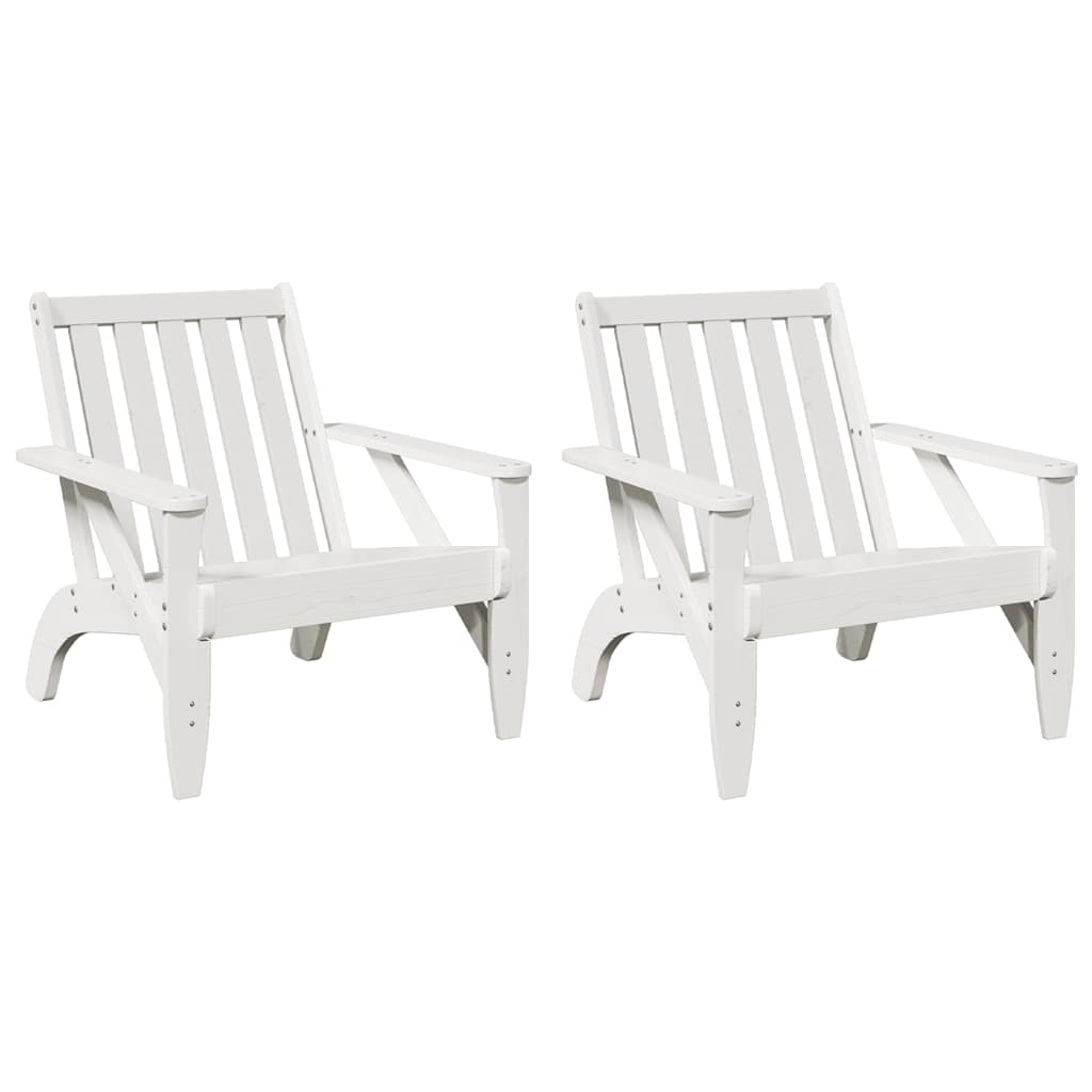 Adirondack havestole 2 stk. Hvid 75x77x77cm massiv fyrretræ