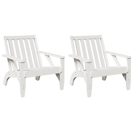 Adirondack-Gartenstühle 2Stk. Weiß 75x77x77cm Massivholz Kiefer
