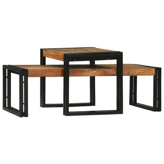 Couchtisch 2 pcs Braun 48 x 40 x 40 cm Massivholz Akazie