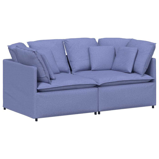 Modulares Sofa mit Kissen Stoff Jeansblau