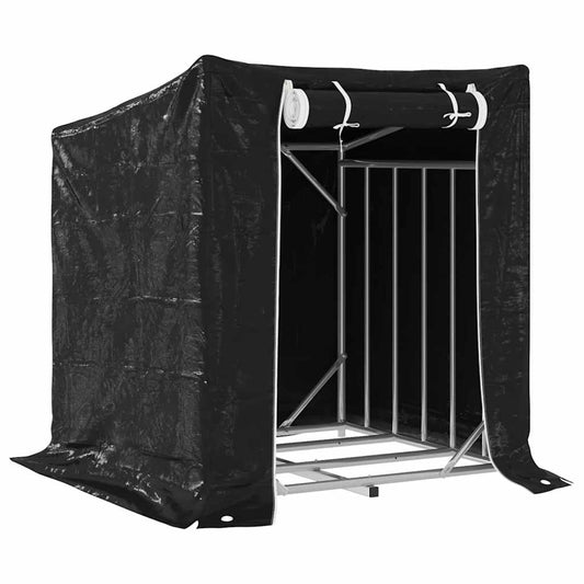 Brændestativ med regnslag 101x61x110,5 cm Galvaniseret stål