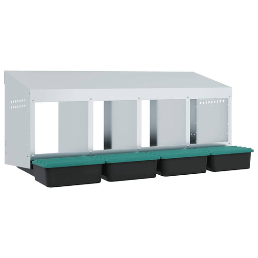 Hühner-Nistkasten 4 Fächer Wandmontage Verzinkter Stahl