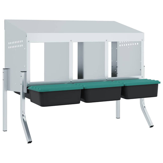 Hühner-Nistkasten 3 Fächer mit Beinen Verzinkter Stahl