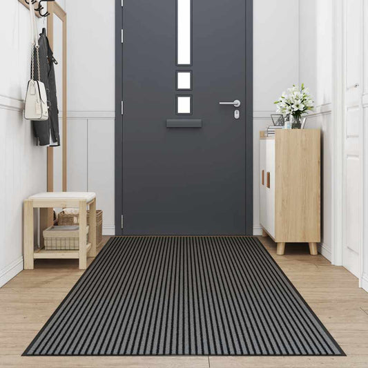 Dørmåtte Stripes Sort og Grå 115x500 cm