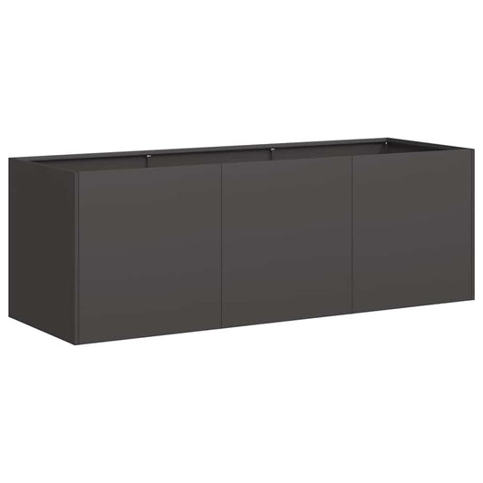 Pflanzgefäß Schwarz 120 x 40 x 40 cm Kaltgewalzter Stahl