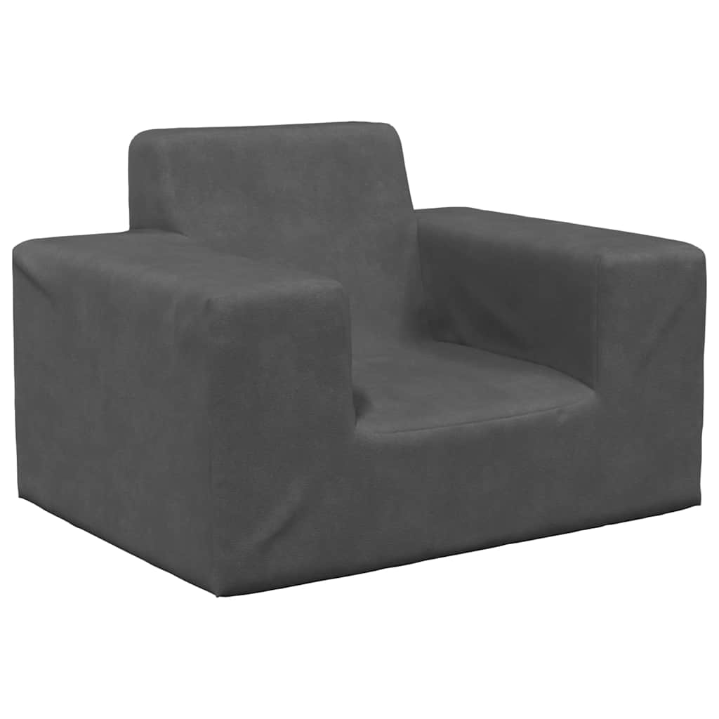 Børnesofa Antracit blød plys