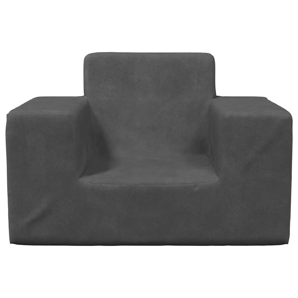 Børnesofa Antracit blød plys