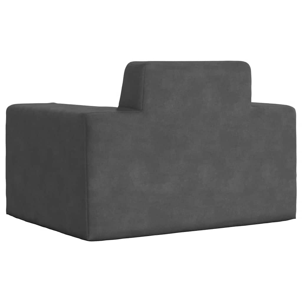 Børnesofa Antracit blød plys