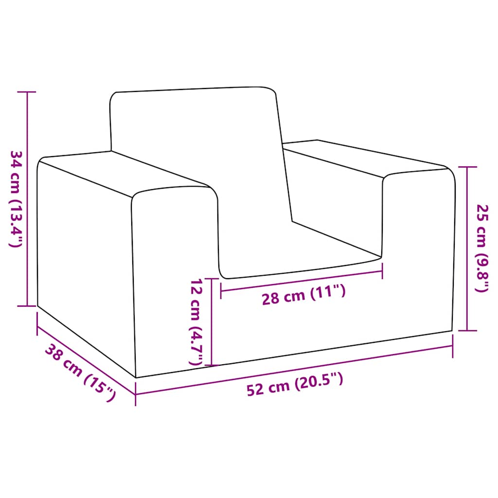 Børnesofa Creme Soft Plys