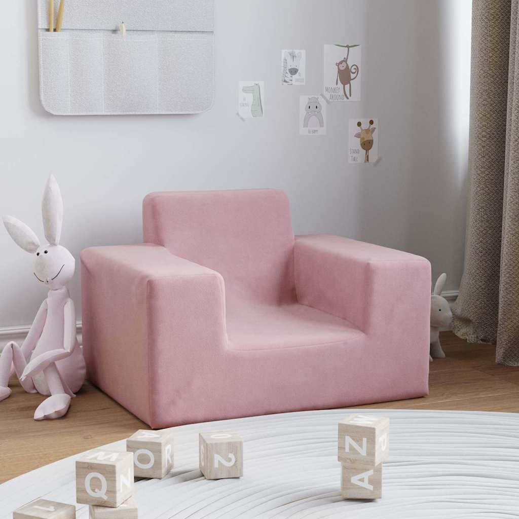 Børnesofa Pink Soft Plys