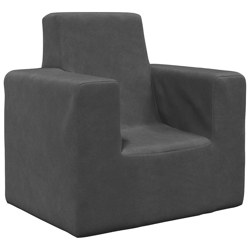 Børnesofa Antracit blød plys