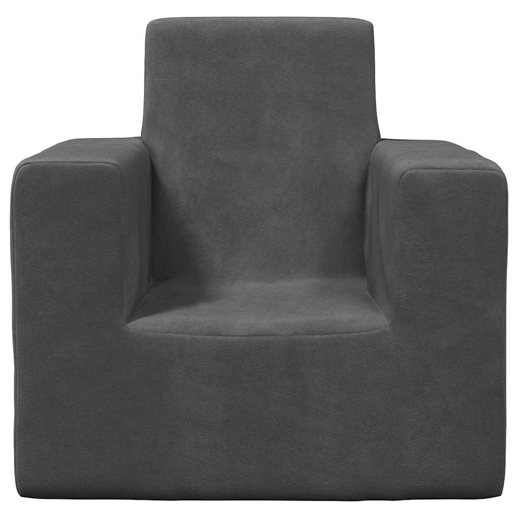 Børnesofa Antracit blød plys