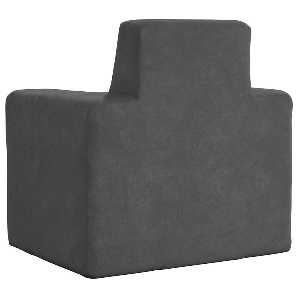Børnesofa Antracit blød plys