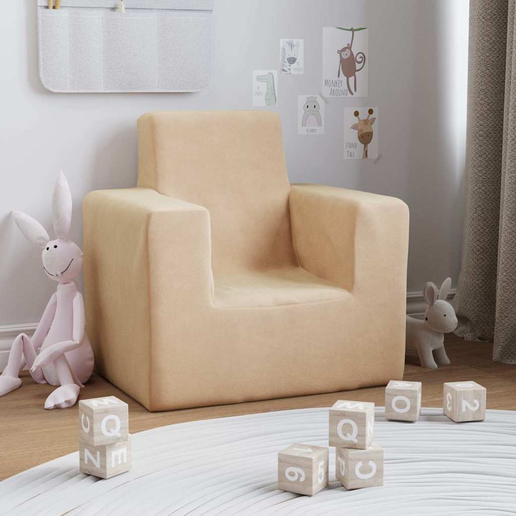 Børnesofa Creme Soft Plys