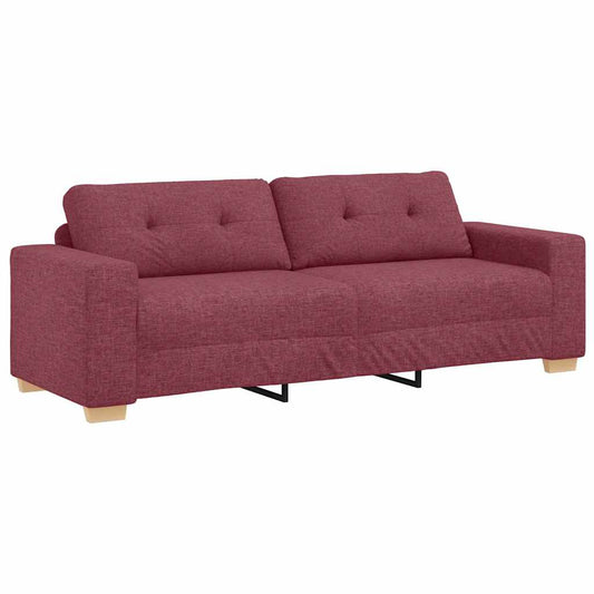 3-Sitzer-Sofa mit Kissen Weinrot Stoff