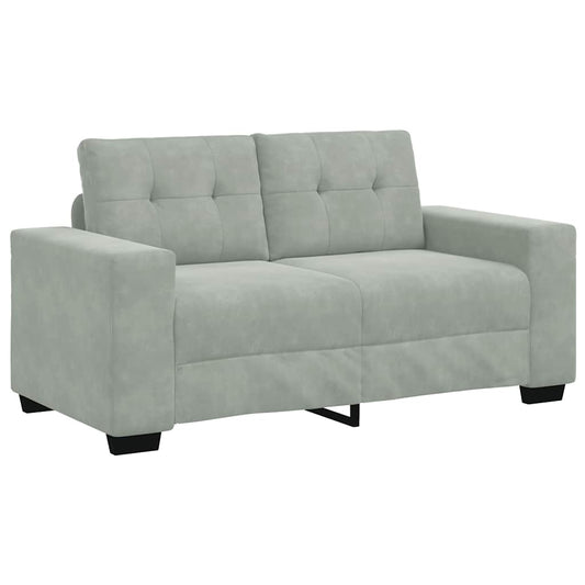 Zweisitzer-Sofa Hellgrau 120 cm Samt