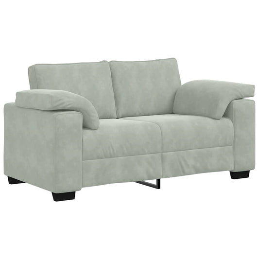 Zweisitzer-Sofa Hellgrau 120 cm Samt