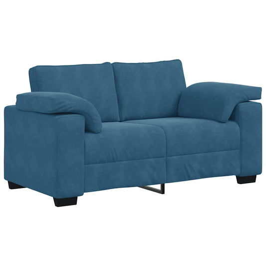 Zweisitzer-Sofa Blau 120 cm Samt