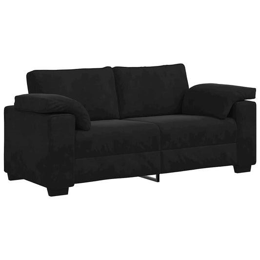 Zweisitzer-Sofa Schwarz 140 cm Samt