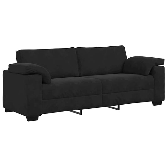 3-Sitzer-Sofa Schwarz 178 cm Samt