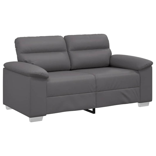 2-Sitzer-Sofa Grau 120 cm Kunstleder