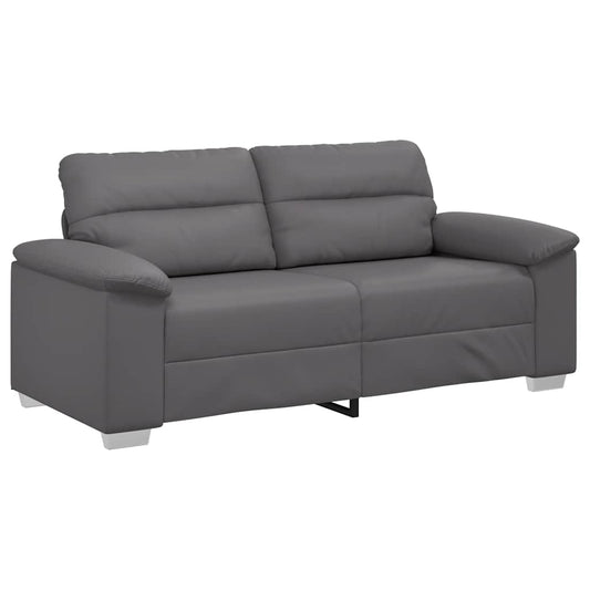 2-Sitzer-Sofa Grau 140 cm Kunstleder