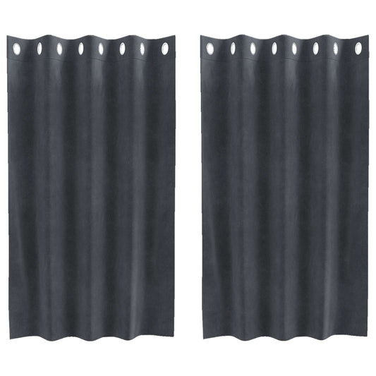 Verdunkelungsvorhänge 2 pcs Hellgrau 140 x 140 cm Samt