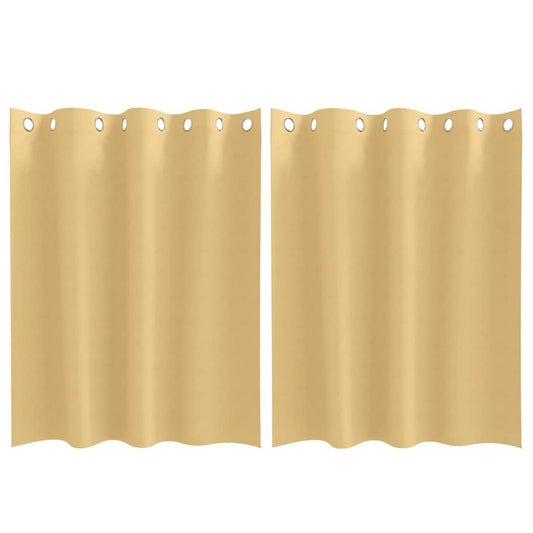 Verdunkelungs-Vorhänge mit Ringen 2 pcs Beige 140 x 140 cm