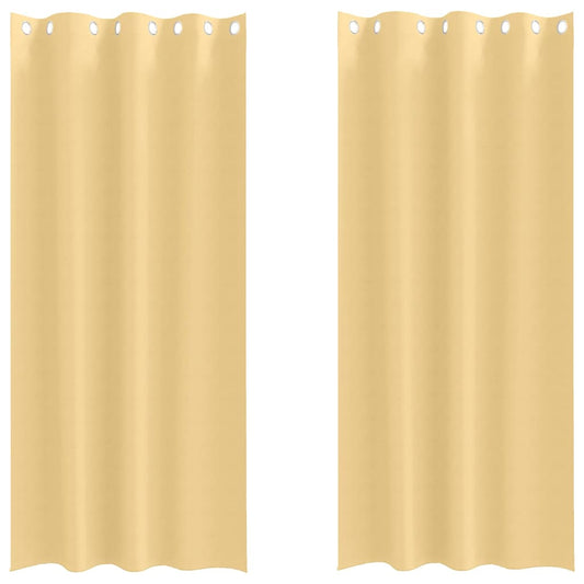 Verdunkelungs-Vorhänge mit Ringen 2 pcs Beige 260 x 140 cm