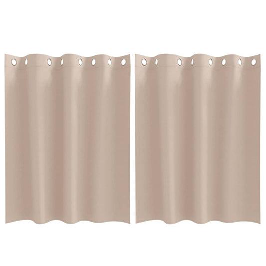 Verdunkelungs-Vorhänge mit Ringen 2 pcs Taupe 140 x 140 cm