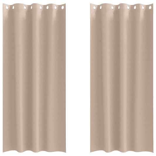 Verdunkelungs-Vorhänge mit Ringen 2 pcs Taupe 245 x 140 cm