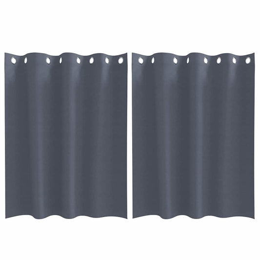 Verdunkelungs-Vorhänge mit Ringen 2 pcs Anthrazit 140 x 140 cm